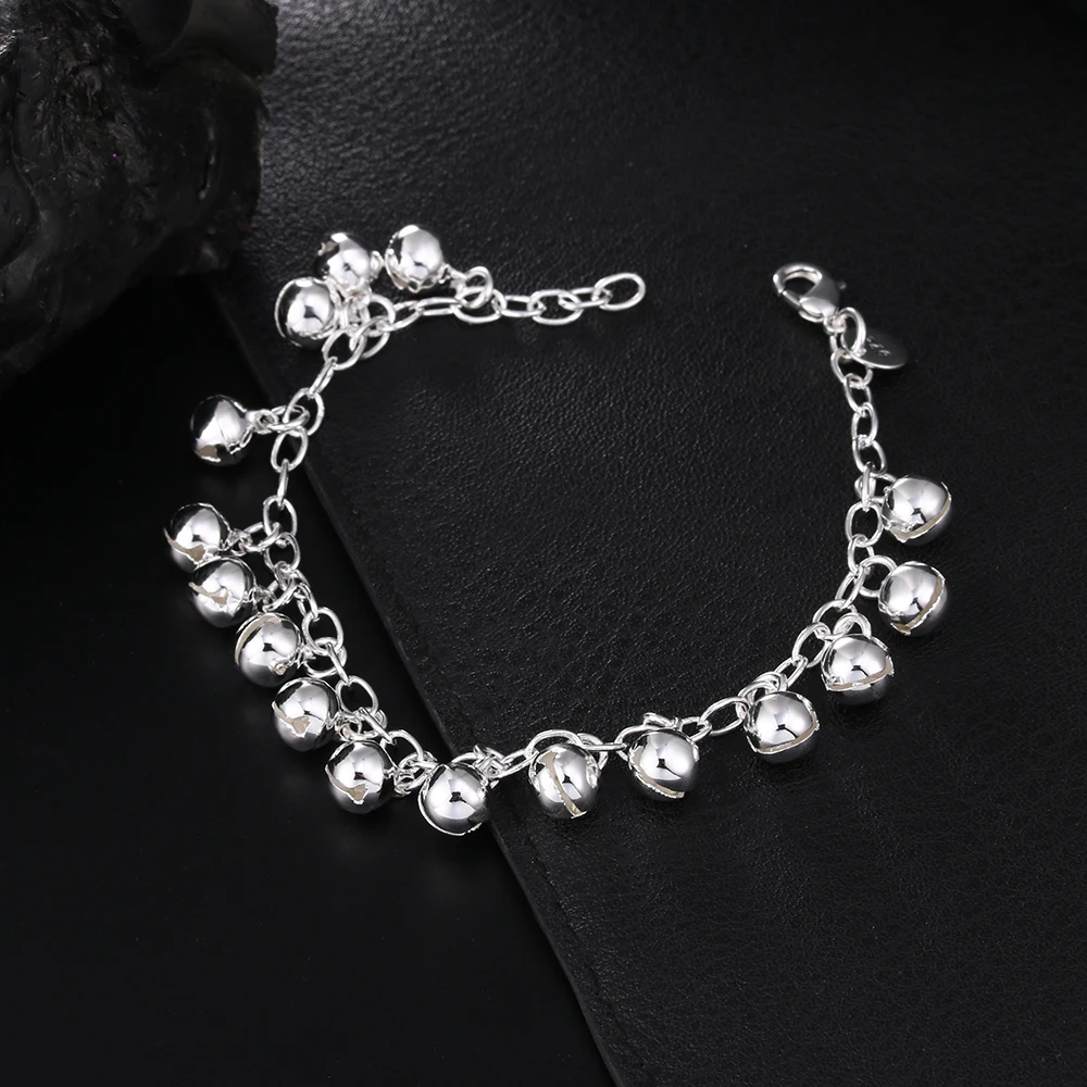 New in 925 Sterling Silver Small Bell Beads Bracelet For Women Luxury Designer Jewelry Wholesale   GaaBou