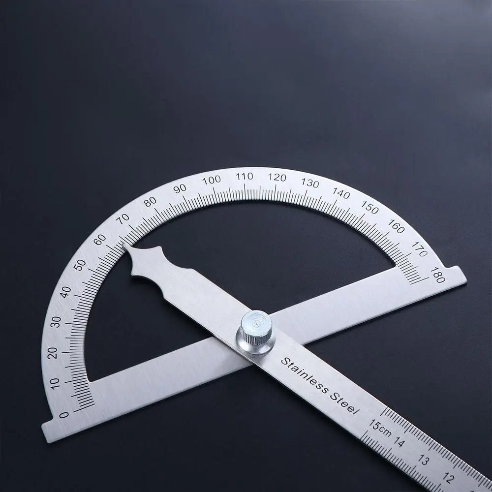 Rotary Stainless Steel Measuring Ruler Goniometer Caliper Protractor Adjustable Protractor Angle Ruler 180 Degree Protractor