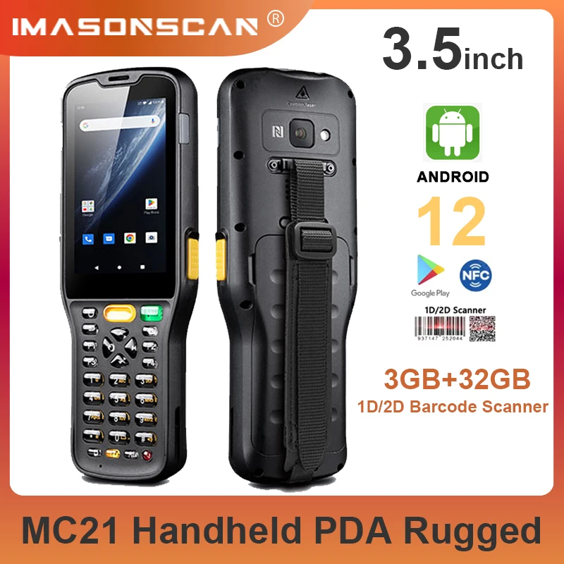 4G Rugged PDA 3GB+32GB POS PDA Terminal Android 12 Data Collection 1D/2D Code Scanner NFC Reader 5000mAh IP65