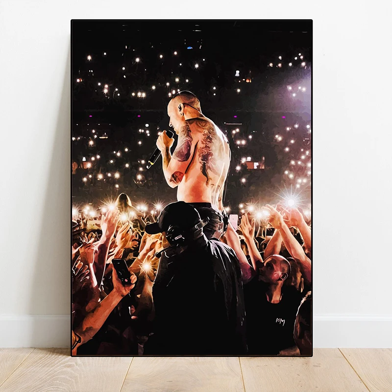 Vintage Music Linkin Park Rock Band Art Poster Retro Canvas Painting Wall Art Print Picture for Living Room Home Bar Decoration