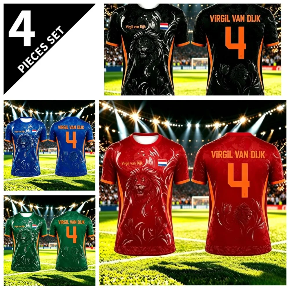 Netherlands Flag Print Football Jersey Mens Casual Breathable Short Sleeve Tops Summer Men Sports Training Soccer T-shirt Top