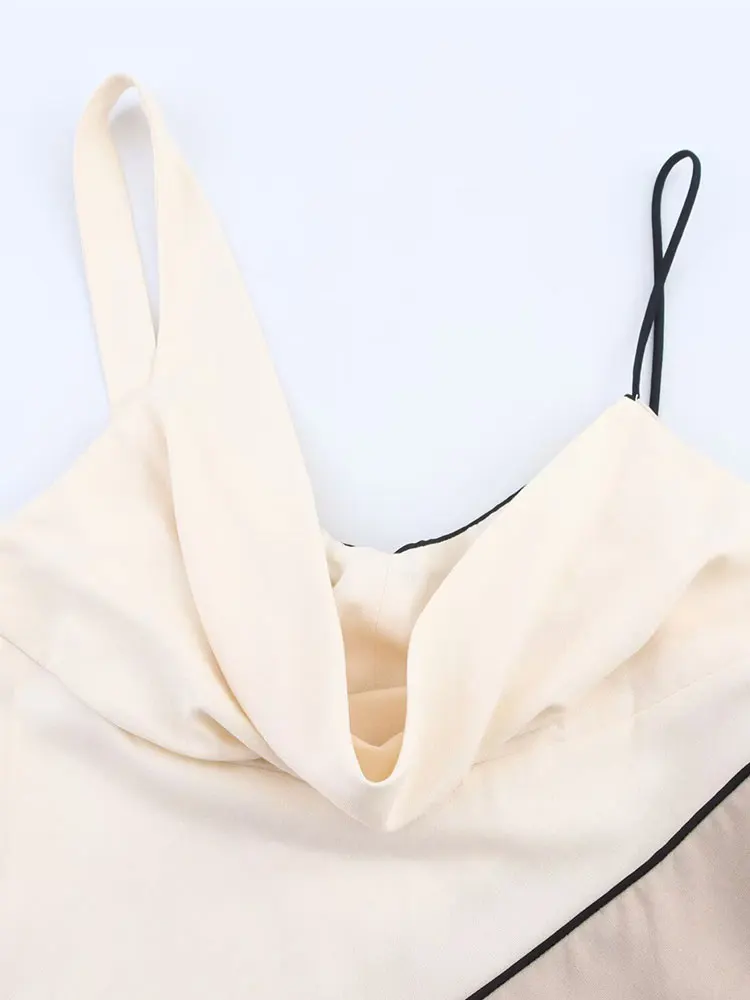 2025 ฤดูร้อน Splicing เซ็กซี่ Chic Casual ผู้หญิง Cami ชุดเดรสแขนกุด Vestidos แฟชั่น Party Dress
