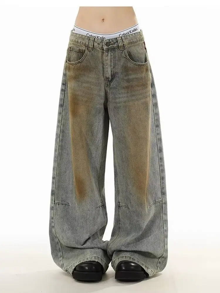 

Мужские джинсы в стиле ретро, американский деним, весна-осень, модные, брендовые, прямые, в пол, повседневные