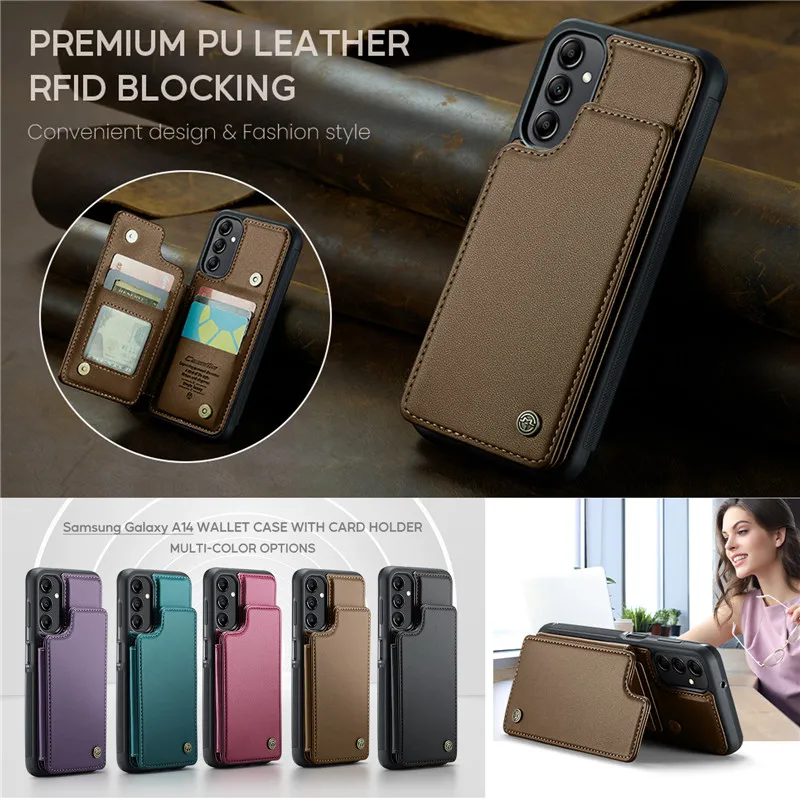 

Leather Wallet Card Phone Case for Samsung Galaxy S23 Ultra S22 S21 Plus S20 A54 A34 A14 A53 A23 A33 A13 A52S Note 20 Flip Cover