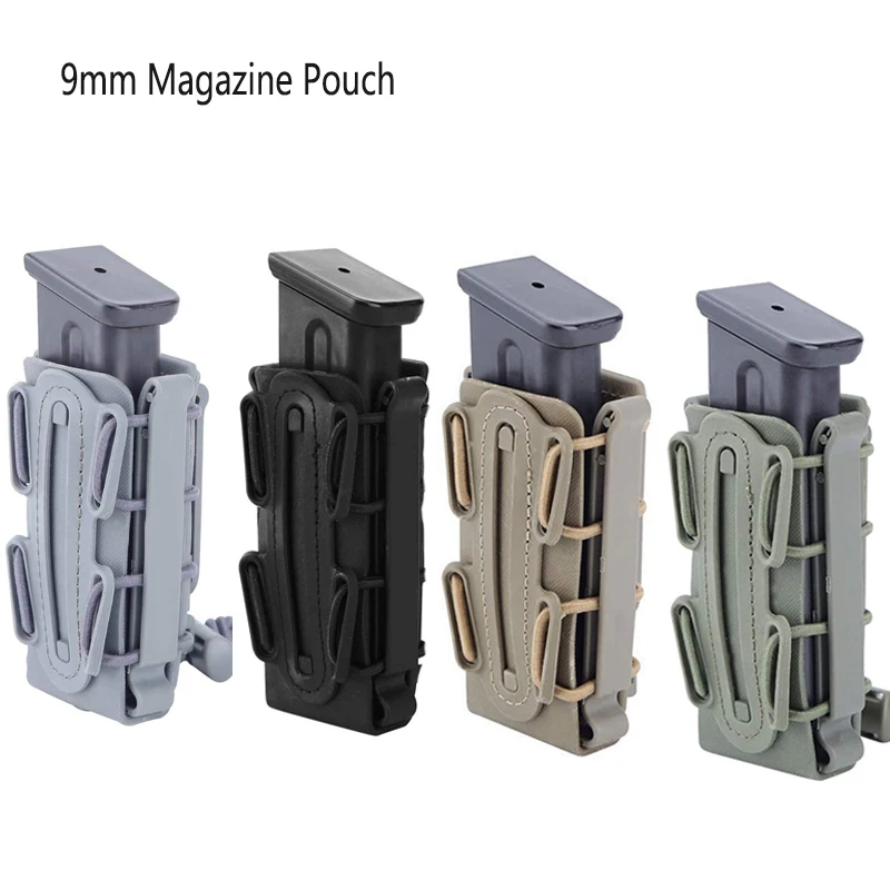 Pochette tactique pour magazines simples de 9mm, avec Clip Molle à dégagement rapide pour P226 Glock 17 19 Beretta M9 PX4, support Fastmag, équipement de chasse
