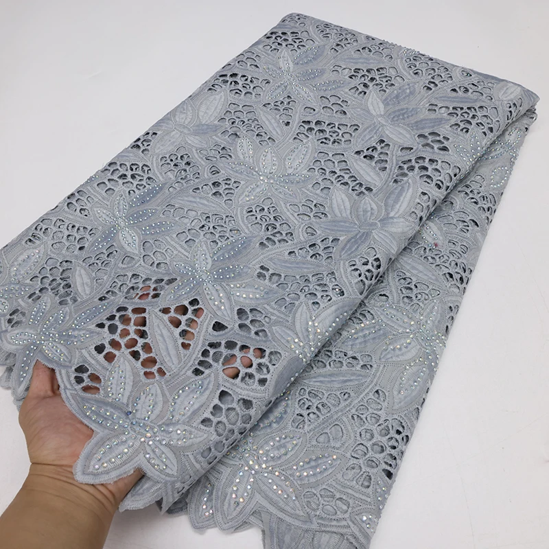 African Dry 2024 High Quality Swiss Voile In Switzerland Nigerian Cotton Lace Fabrics For Sewing