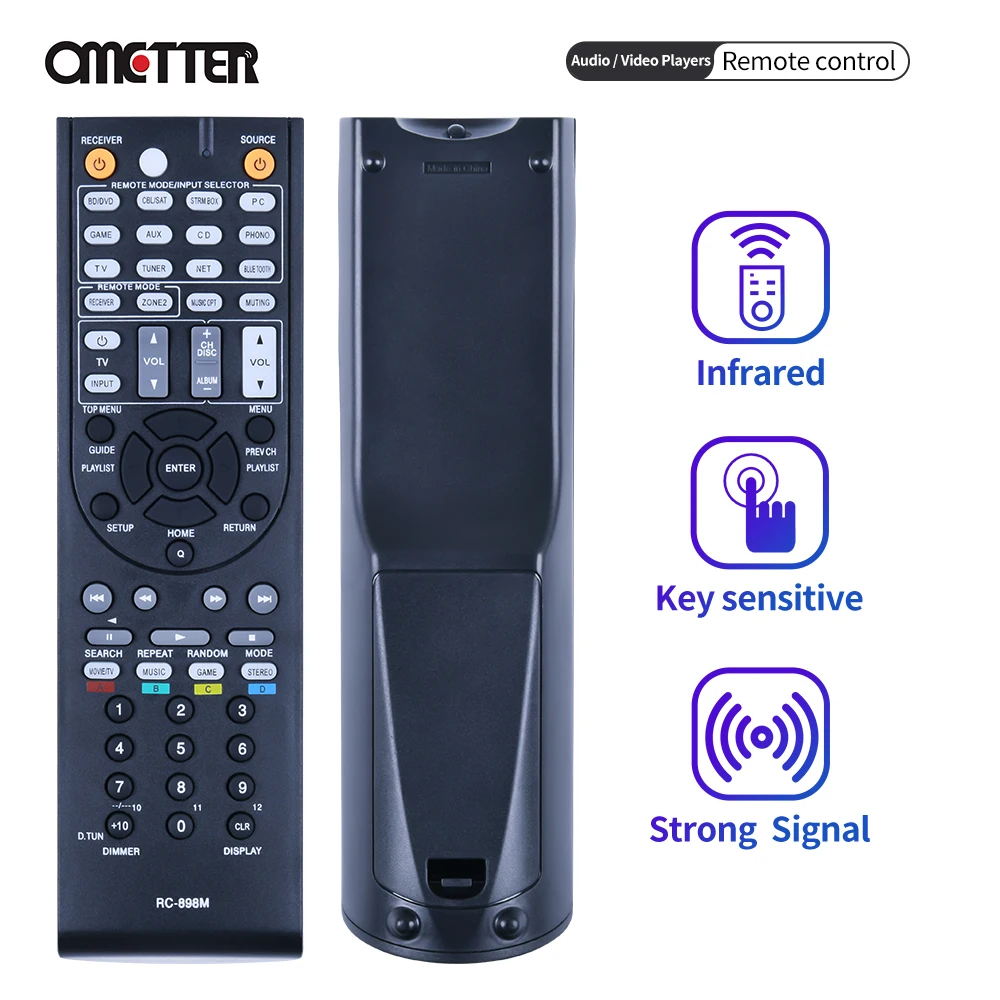 RC-898M For Onkyo Parts AV Receiver  Remote Control TX-NR545 TX-NR646 TX-NR747 RC898M TX‑NR5008 TX‑NR709