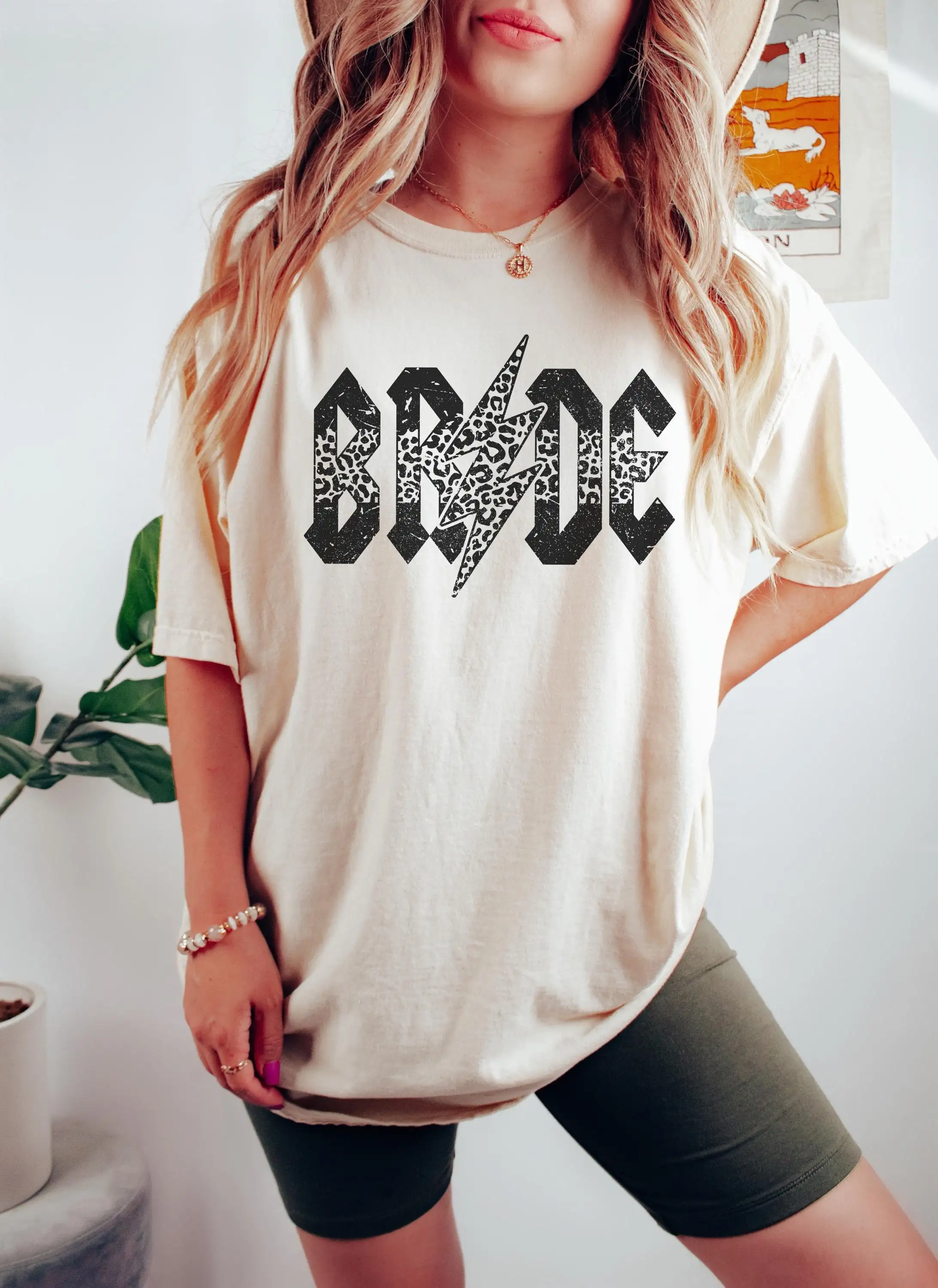 Comfort Colors Metal Bride Leopard T Shirt Distressed Bridal Party Alternative Matching Bach For