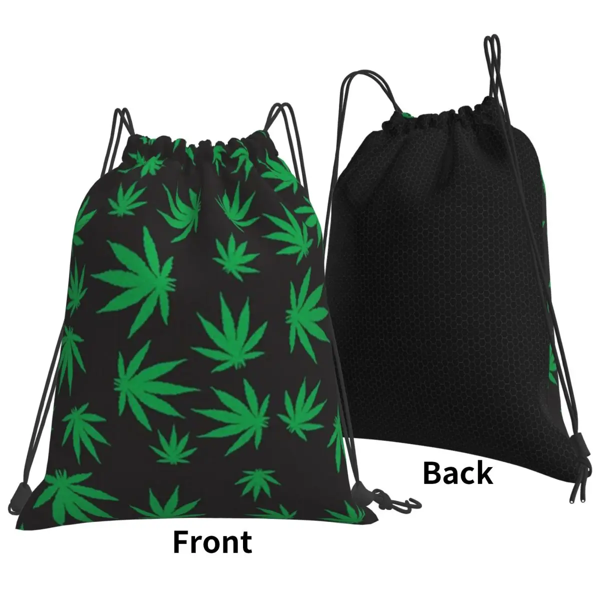 

Cannabis Leaves Marijuana Weed Leaf Backpacks Portable Drawstring Bags Sundries Bag Book Bags for Travel School