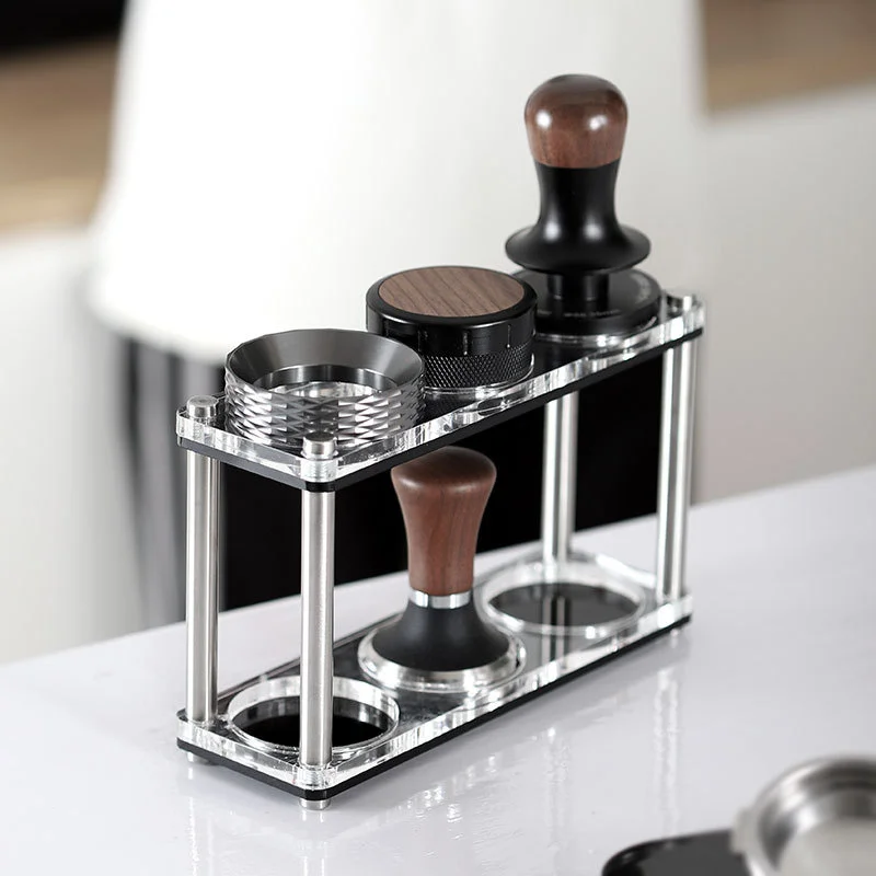 Rectangle Acrylic Coffee Tamper Mat Station Stand 51/54/58mm Holder Filter Screen Holder Espresso Tamping Storage Rack Barista