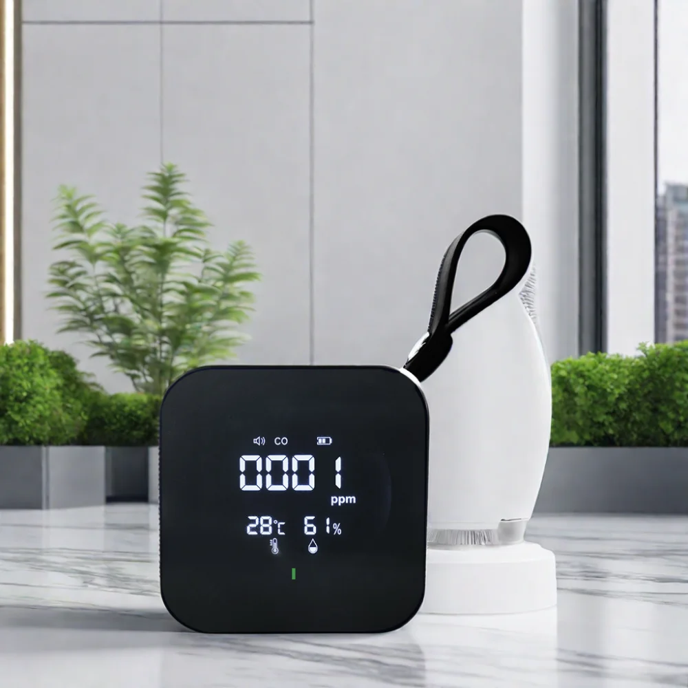 Advanced CO Gas Analyzer with Real-Time Temperature and Humidity Detection for Home Office Outdoor Use and Industrial Safety
