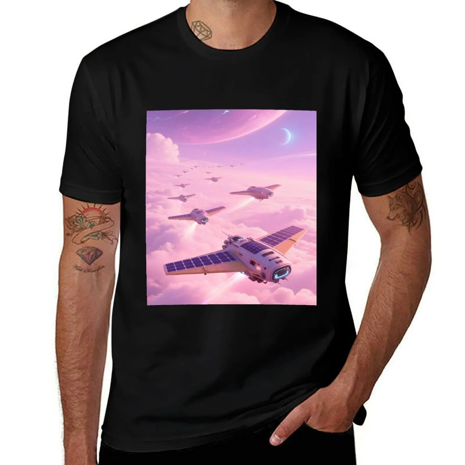 

Solar Gliders of the Nebula Sky T-Shirt custom shirt oversized topping cute tops shirts men