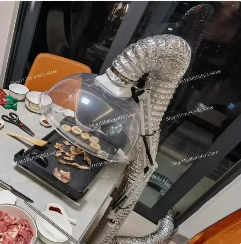 Household Smoke Exhaust Machine Barbecue Hood Kitchen Exhaust Smoke Machine Hot Pot Air Cappa Aspiratirce Extractor