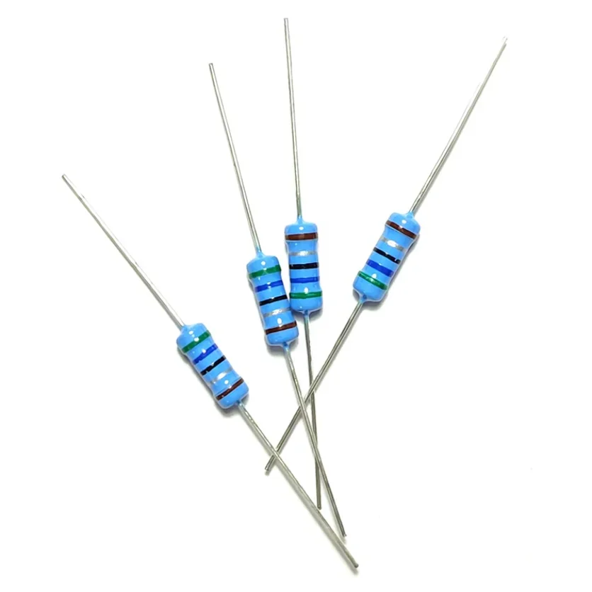 200pcs/PACK Metal Film Resistors 1 Watt 1W 10 12 15 18 20 22 24 27 30 33 36 39 43 47 51 56 62 68 75 82 91 K R E Ohm