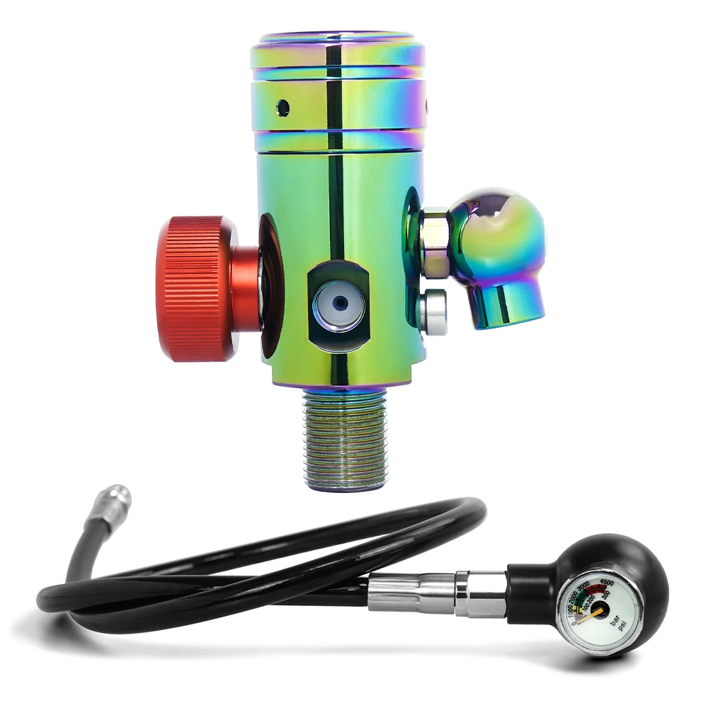 

THAISTONE Scuba Diving Brass Colorful Breathing First Stage Regulator with Pressure Gauge and Extended Pressure Gauge