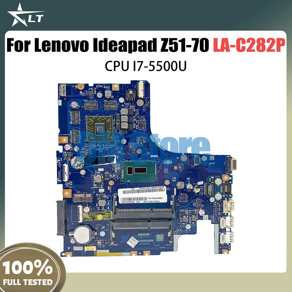 

Laptop motherboard For LENOVO Ideapad Z51-70 Notebook Mainboard With i7-5500U CPU LA-C282P 5B20J23649 216-0866000 DDR3