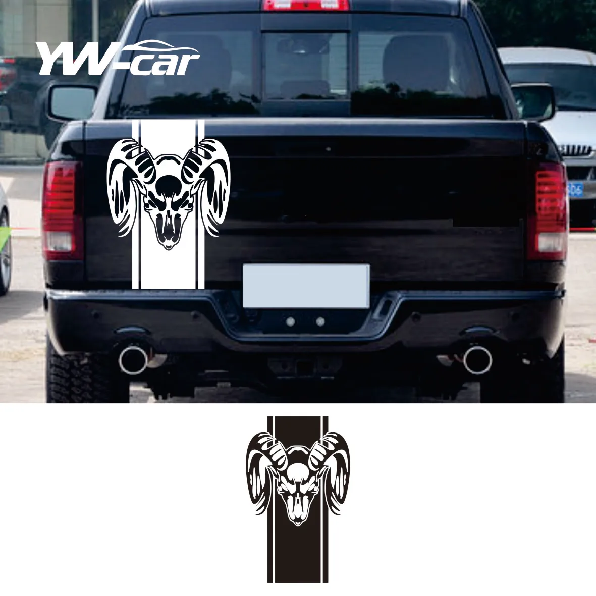 

1PCS Cool Design Stripe Creative Graphic Car Truck Stickers for Dodge Rear Lathe Ram 1500 2500 3500 Rebel Mopar Vinyl Decals