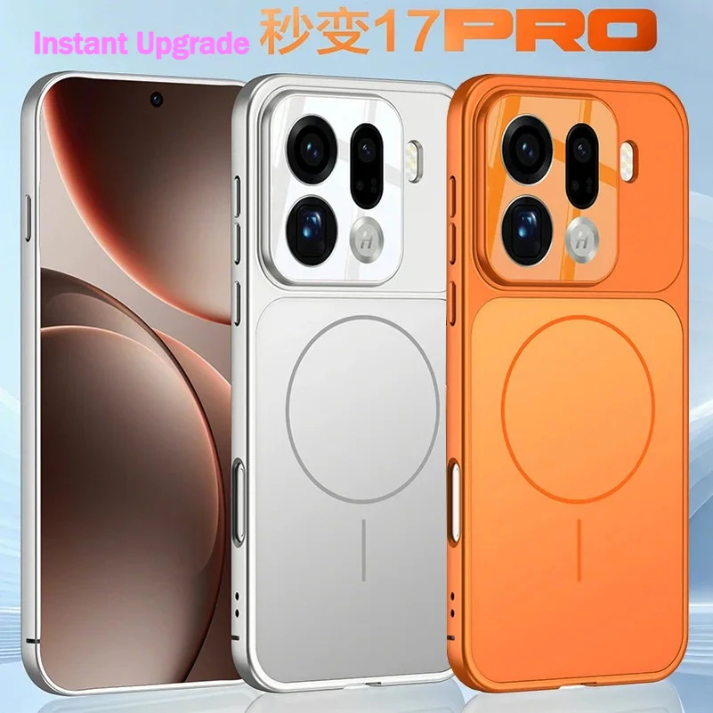 Instant Upgrade 17Pro Luxus AG Matte Magnetische Drahtlose Lade Fall Für OPPO Finden X9Pro X9 Kamera Schützen Stoßfest Abdeckung Funda