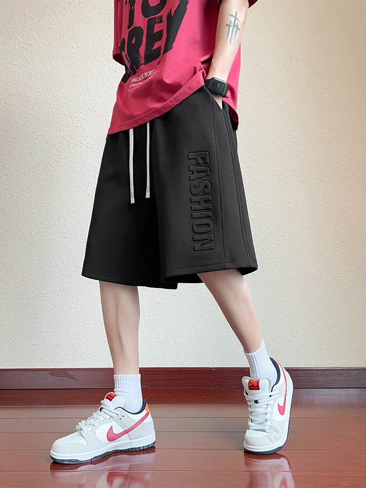 

Летние мужские вязаные спортивные шорты, легкие хлопковые и полиэстеровые уличные шорты, модные повседневные шорты с надписью, большой размер 6XL, 7XL, 8XL