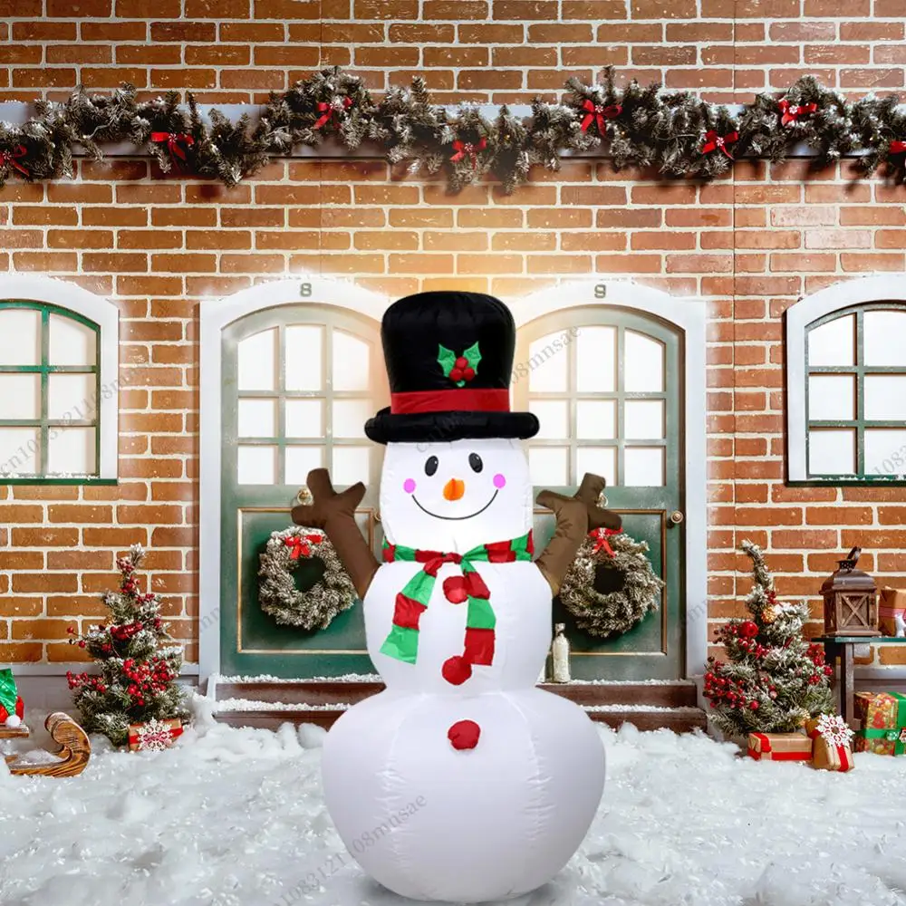Christmas 1.6m Inflatable Snowman Dolls With LED Light Christmas Snowman Lamp Decoration For Xmas Garden Party Decor