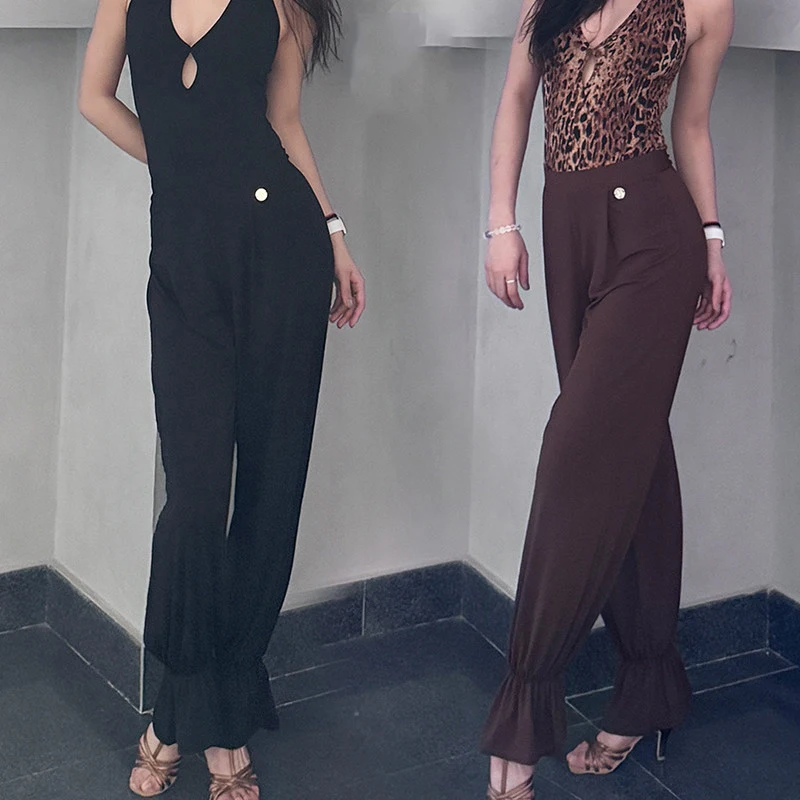 Latin danskostuums Taps toelopende broeken Oefenbroeken Nationale standaard dansbroeken Trainingsbroeken Tango Samba Dance DQL12312