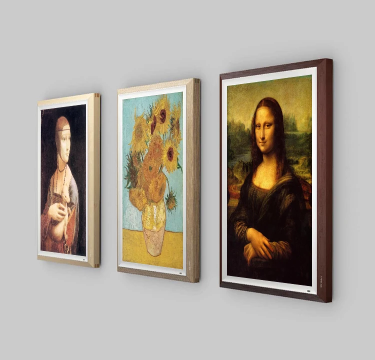 Intelligent Art Museum Display Gallery Wooden Signage Artistic Design Painting Machine For Smart Digital Photo Frame