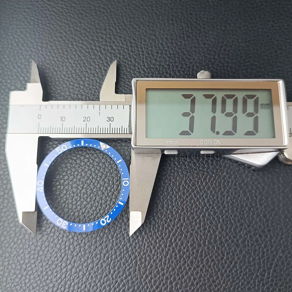 Flacher Keramik-Lünetteneinsatz, 38 mm x 31,5 mm, Uhrenersatz, Uhreneinsatz, Ring, Uhrenzubehör, leuchtende Lünette, Uhrenteile