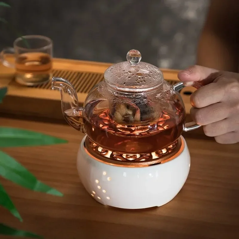 

Ceramic Candle Heater Tea Pot Heating Base Tea Maker Filter Teapot Kettle Boiled Flower Tea Heated Warmer Wine