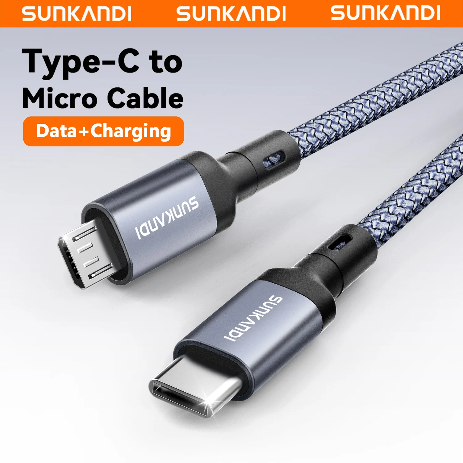 SUNKANDI USB-C auf Micro-USB-Kabel, Geflochtenes USBC-zu-MicroUSB-OTG-Kabel 480Mbps für Wandladegeräte, MacBook Pro, Air, Galaxy S22