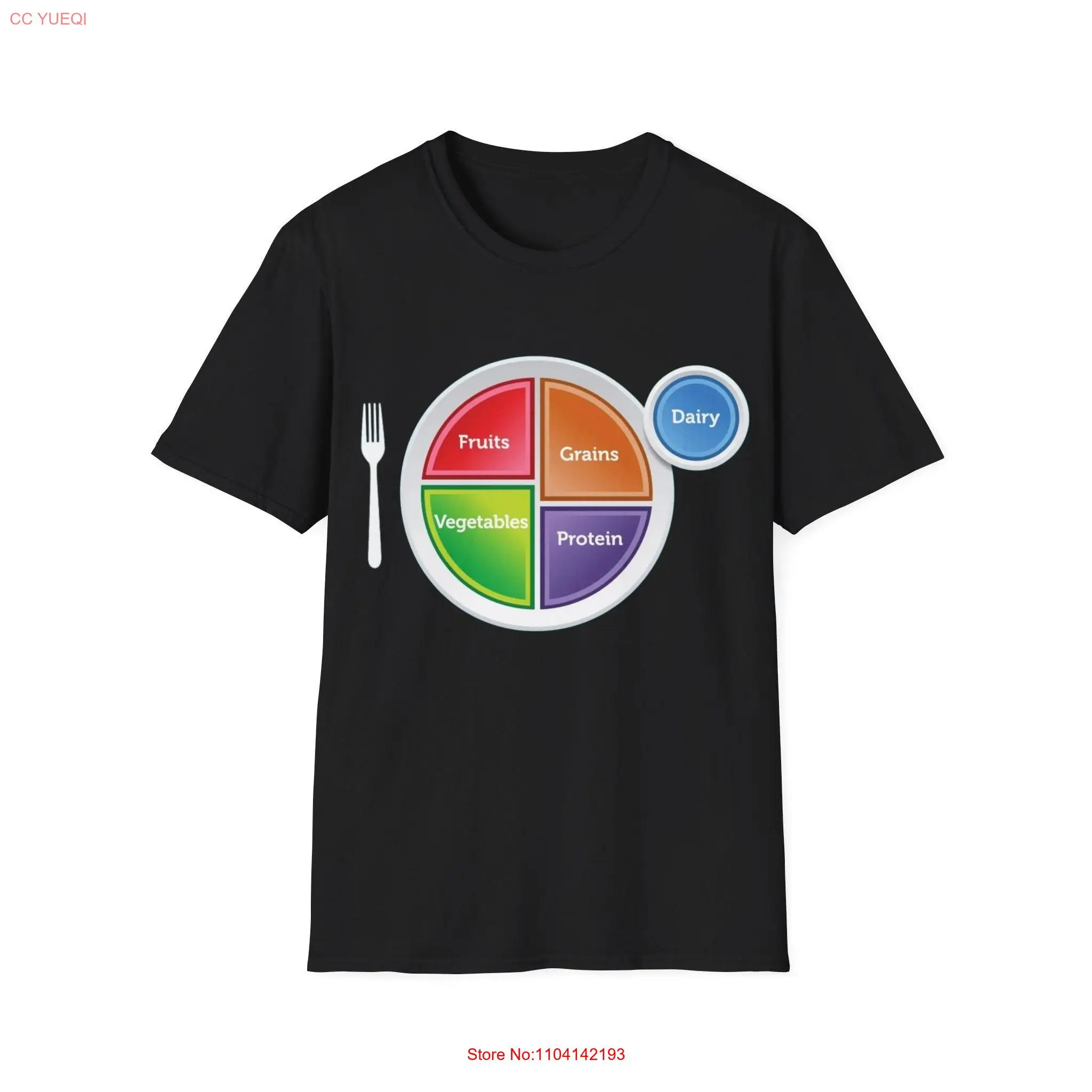 MyPlate Fruits Grains Vegetables Protein Gov Healthy Habits T Shirt long or short sleeves