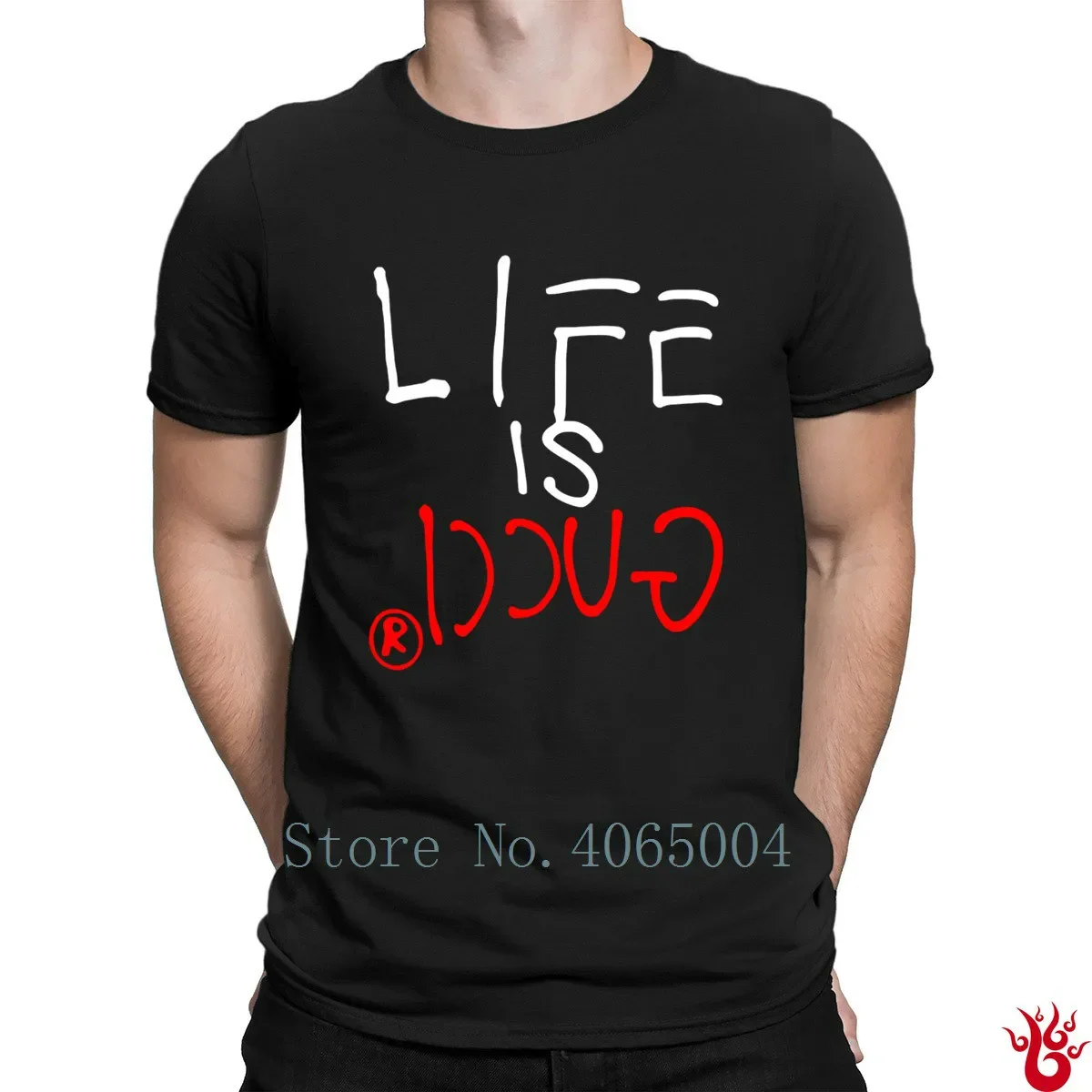 Life_Is_Gucie_Funny T shirt Cotton Letter Hip Hop Clothes T Shirt For Men Summer New Style Print Over Size S-5xl