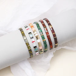 ZMZY Chic Colorful Boho Handmade Colorful Glass Beads Bracelets Bohemia Jewelry Elastic Tila Beads Bracelets For Women