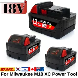 18V for Milwaukee M18 Battery M18B6 XC Li-Ion 48-11-1860 48-11-1852 Or Charger 48-11-1850 48-11-1840 Cordless Power Tools