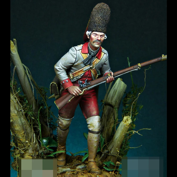 1/24 Resin Model kit figure GK, Spanish Grenadier Regimiento Zamora, Pensacola, 1781, Unassembled and unpainted kit