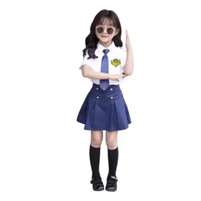 Flight Attendent Cosplay Costumes for Children Halloween Party Aircraft Pilot Uniforms Kids Performance Profession Class Wear