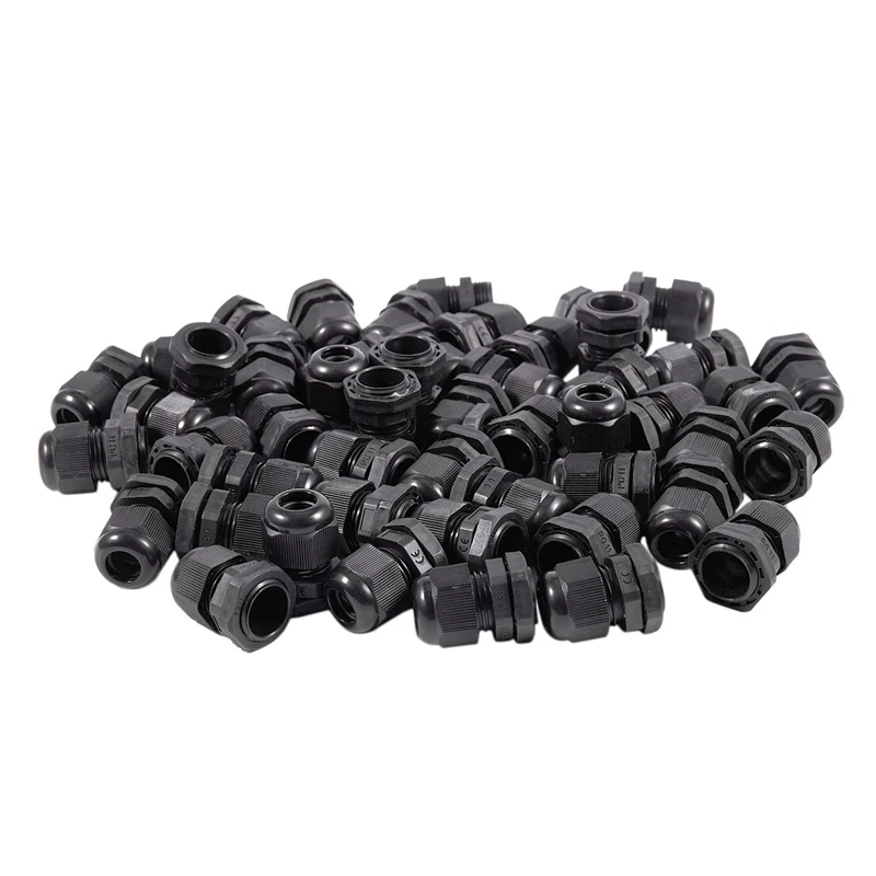 Hot 500 X Black Plastic Waterproof Connector PG11 5-10Mm Diameter Cable Gland