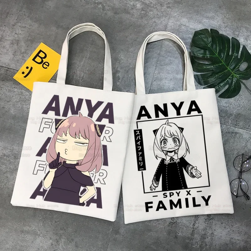 Anya Forger Shopping Bag Grocery Handbag Yor Forger Bolsas De Tela Tote Bolsa Spy X FAMILY Shopping Bag Jute Tote Fabric Custom