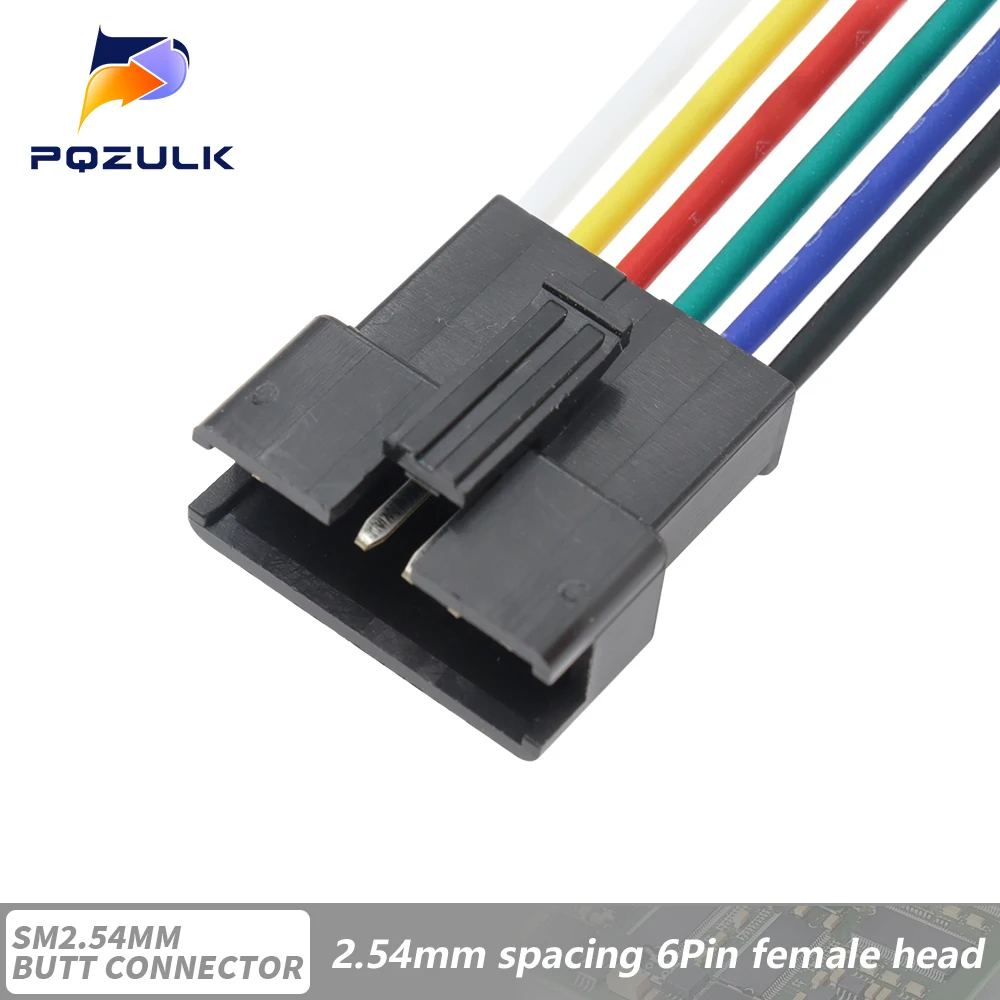 10PCS JST SM 2/3/4/5/6Pins 2,54 MM Stecker Männlichen zu Weiblichen Draht stecker kabel zopf Stecker LED Anschluss linie 20cm Lang