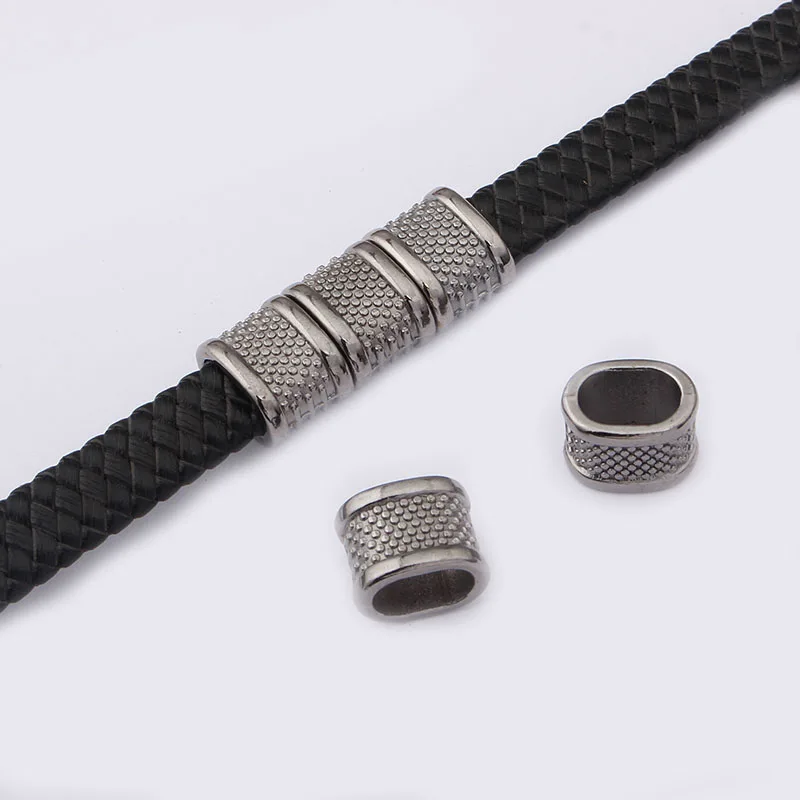 

10Pcs Gun Black Color Flat Slide Spacer Beads 11x7mm Hole Beads For Flat Leather Cord Bracelet Necklace DIY Jewelry Making