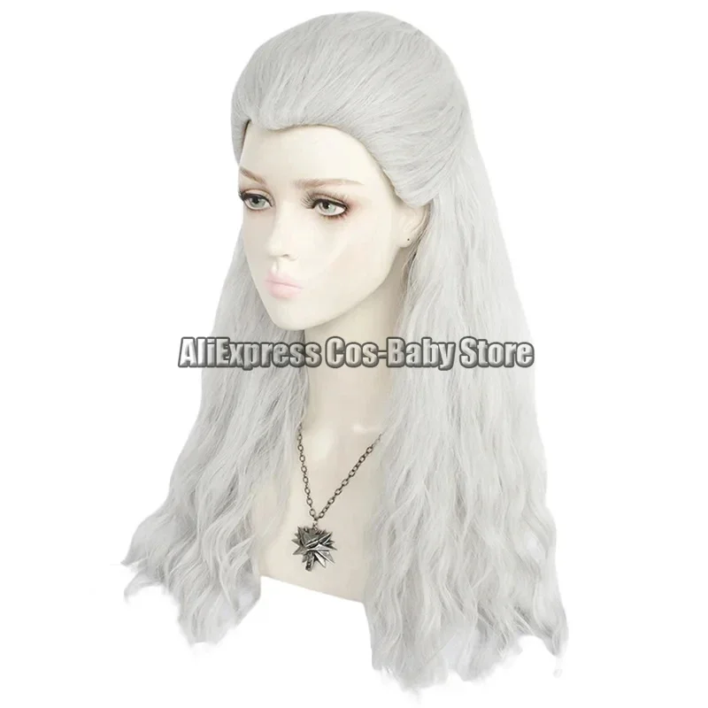 Anime Witcher Cosplay Costume Geralt Role Play of Rivia Uniform Halloween Wear Clothes Geralt Cos Necklace Accessories Wigs Cap