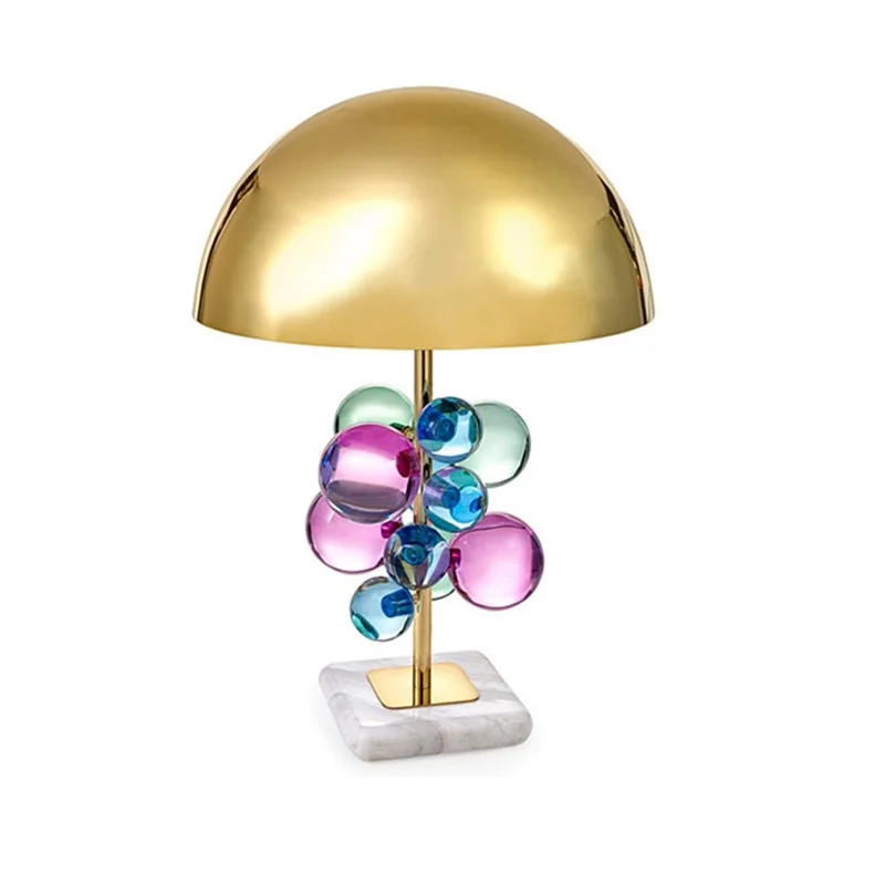 AFRA Modern Table Lamp Crystal LED Desk Light Marble Base Creative Design Decorative for Home Bedroom Living Room Office