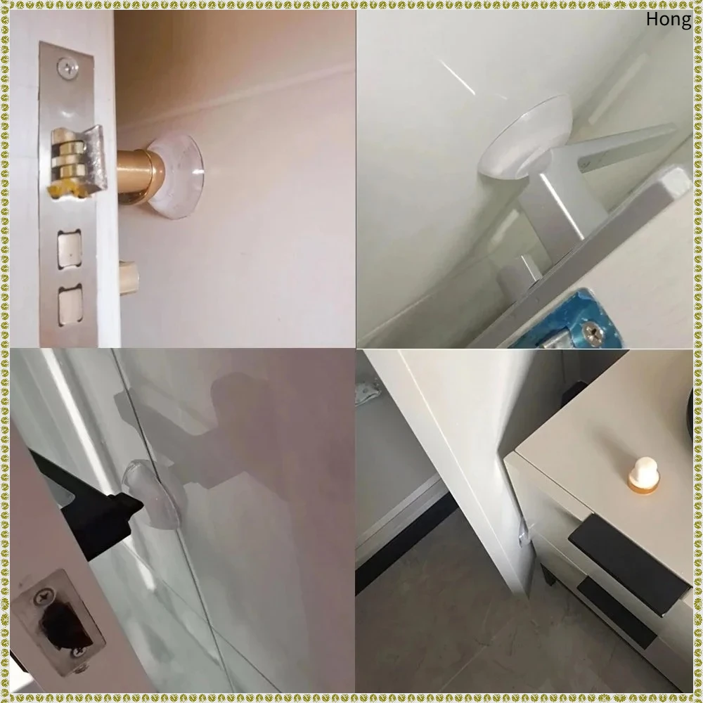6/1pcs Door Handle Bumper Protective Plug Transparent Silicone Wall Protector Non-slip Round Door Stopper Muffler Self-adhesive