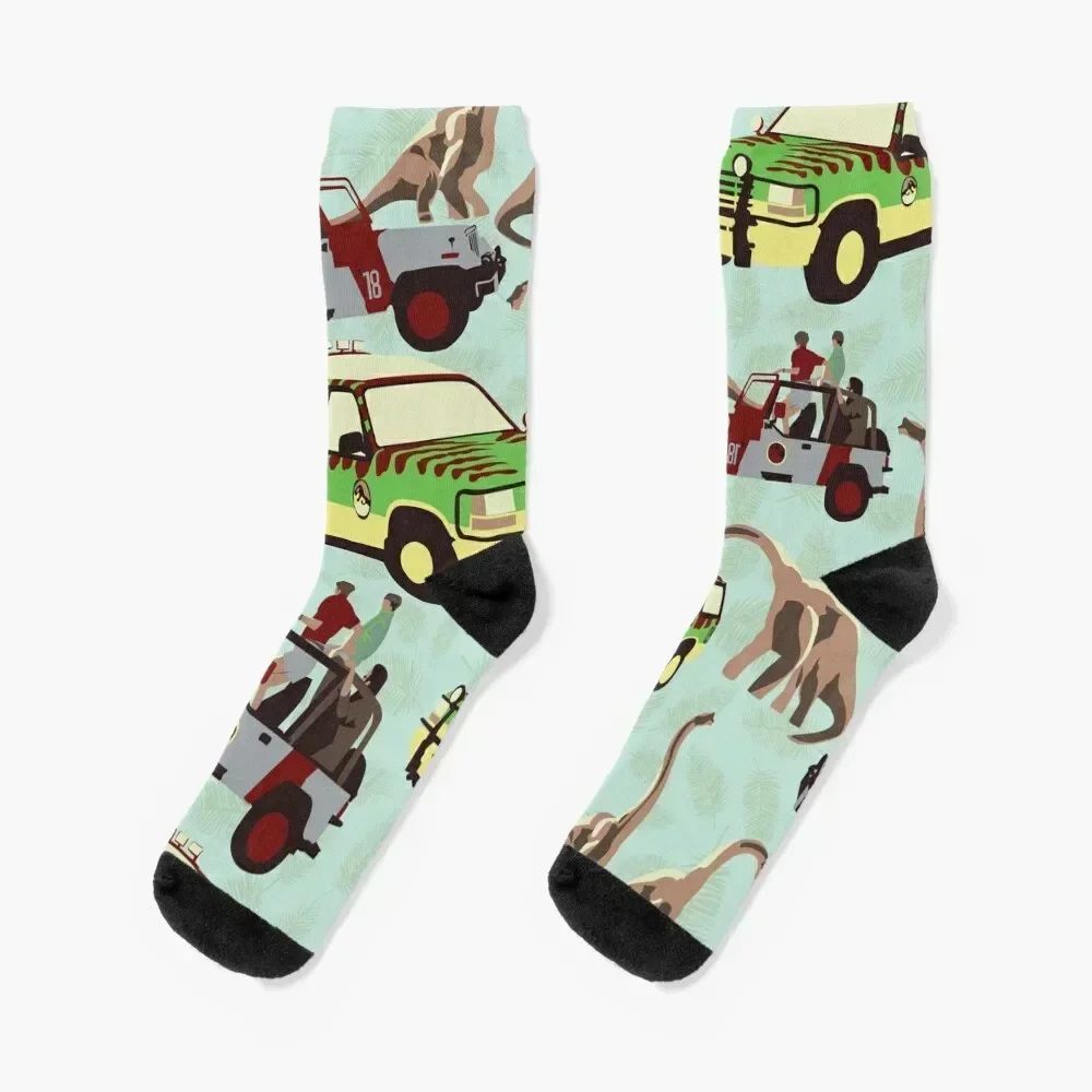 

Jurassic Ride Socks Climbing Christmas fashionable crazy Ladies Socks Men's