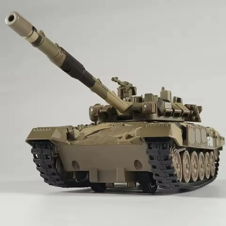 1:32 Schaal Tiger T-90 Spray Tank Model Speelgoed Metalen Diecast Miniatuur Militaire Voertuigen Geluid Licht Trek Speelgoed Cadeaus Voor Jongens