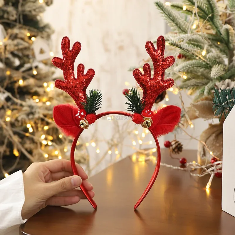 

1Pcs Christmas Headbands Gifts Hair Accessories Hairband Fancy Reindeer Antlers Hair Clip Merry Christmas Decorations