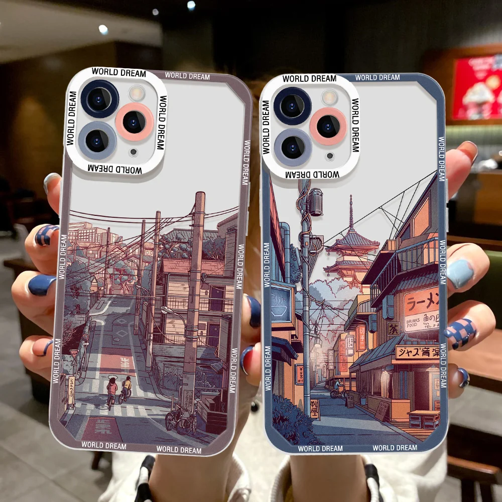 

Japanese Anime Scenery Cover Case For iPhone 16 ProMax Case iPhone 14 15 ProMax 13 12 11 Pro Plus XS XsMax 7 8 Plus Full Cover