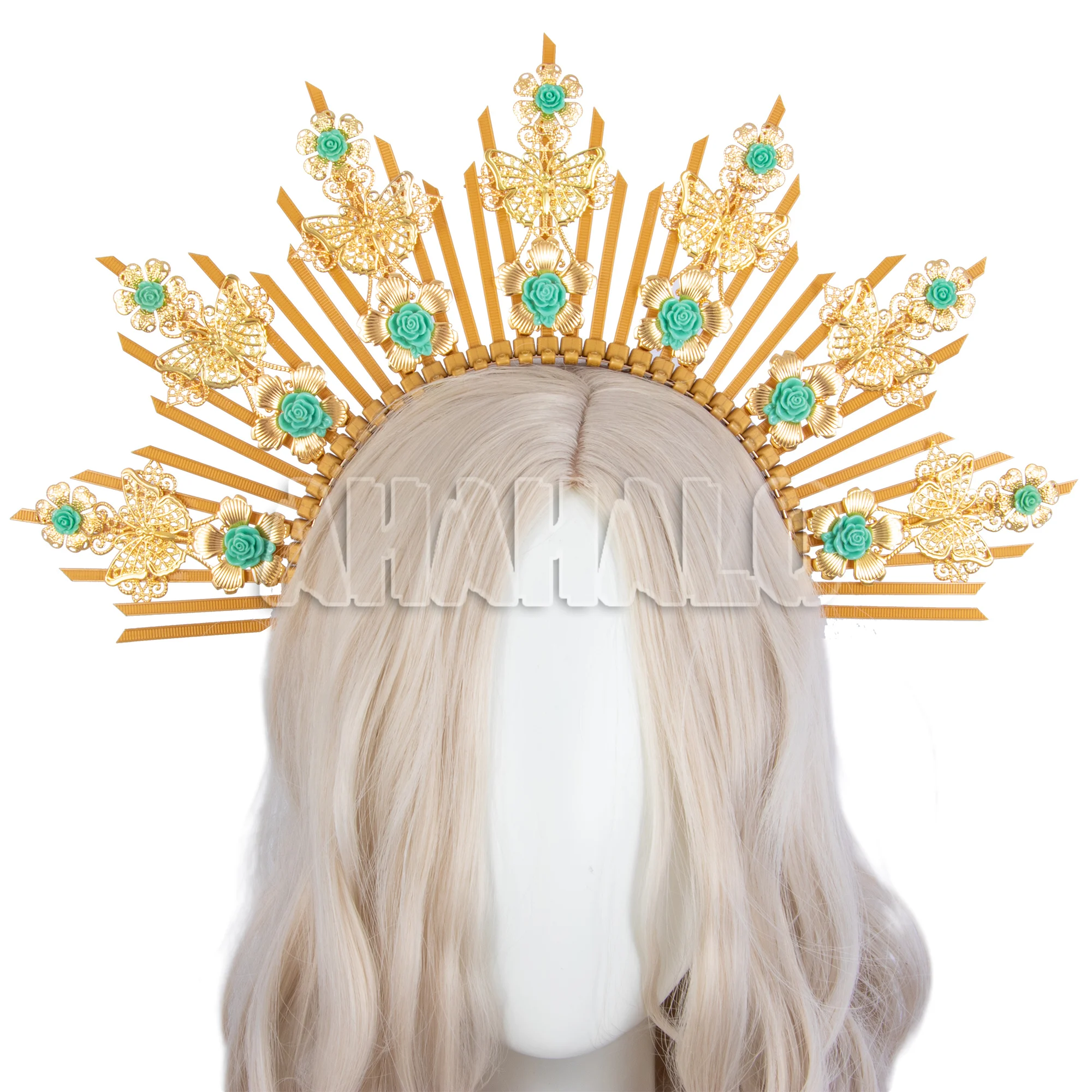 Mary Halo Crown Headband Spiked Zip Tie Halo Goddess Headwear For Women Girls Halloween Party Photoshoot  Finished Headpiece