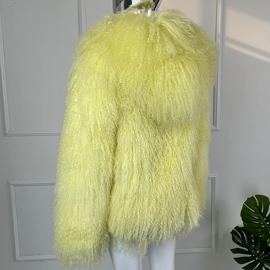 ผู้หญิงฤดูหนาวเสื้อขนสัตว์ของแท้ Lamb FUR Coats กับ Hood มองโกเลียแกะเสื้อขนสัตว์คุณภาพสูง