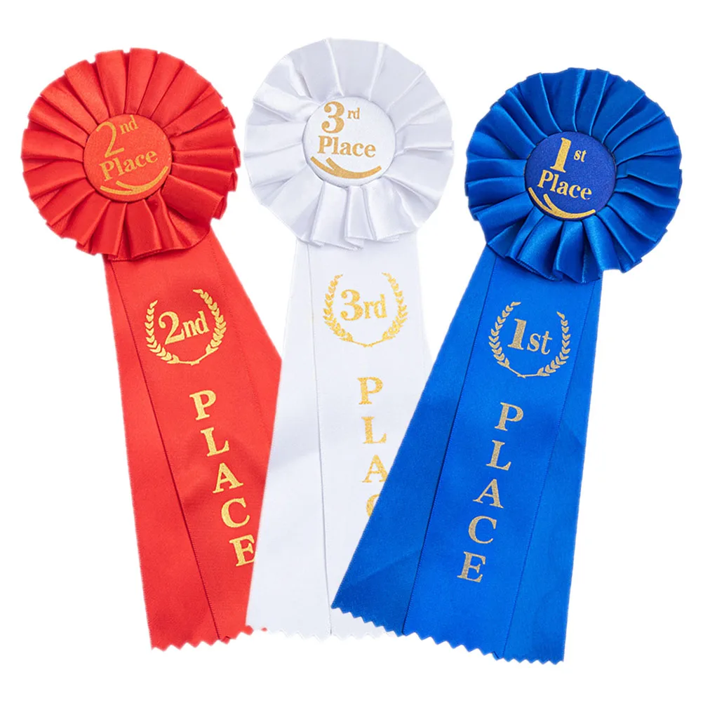 

3pcs Recognition Ribbons Medals for Competitions Academic Excellence Award Durable Smooth Ribbons for Kids Sports Graduation