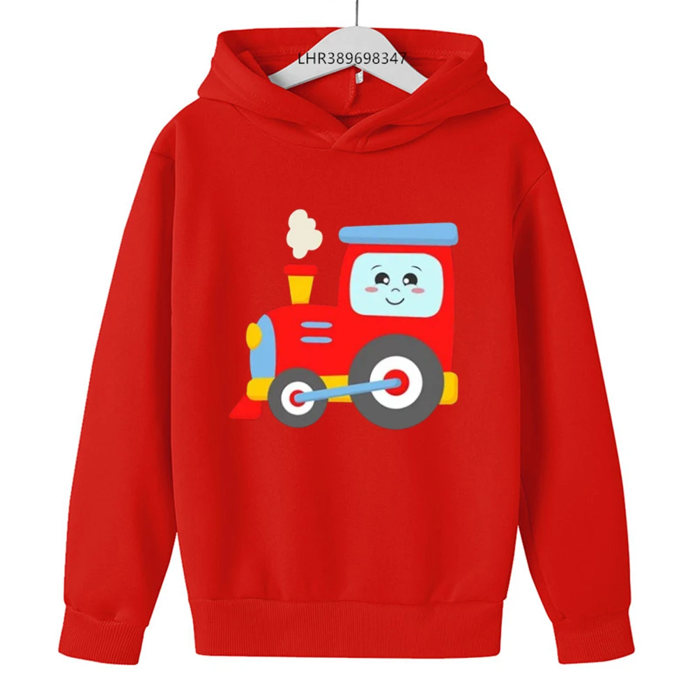 Cartoon auto voor jongens meisjesjas kinderen top zwarte hoodie lange mouw sweatshirt lente herfst toddle kerstcadeaus kleding